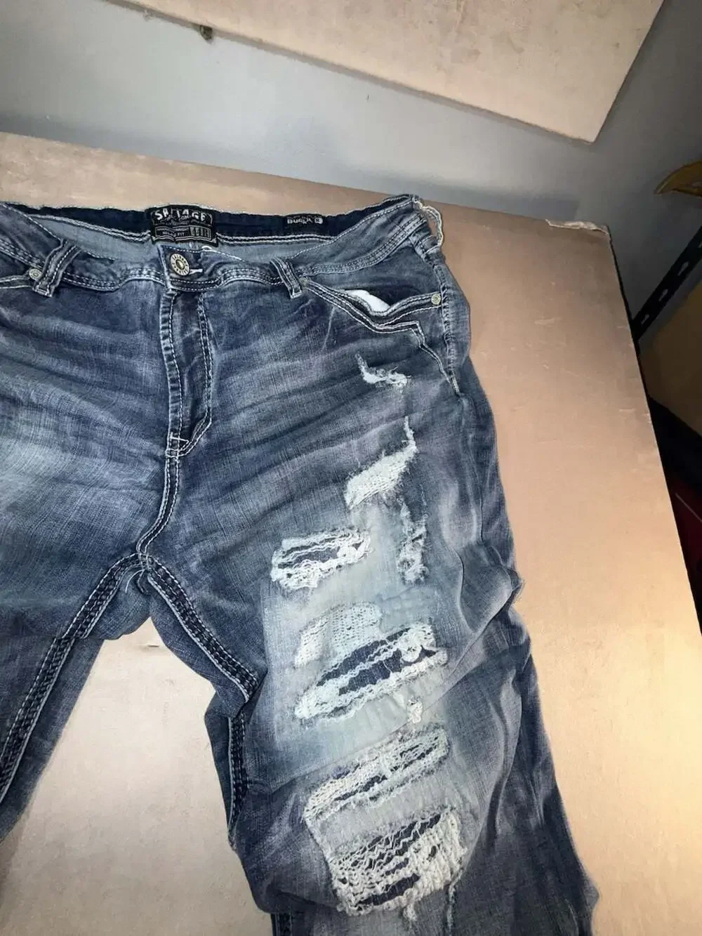 Salvage Supply Straight Relaxed Fit Distressed Jeans Size 44R (B1-2062)